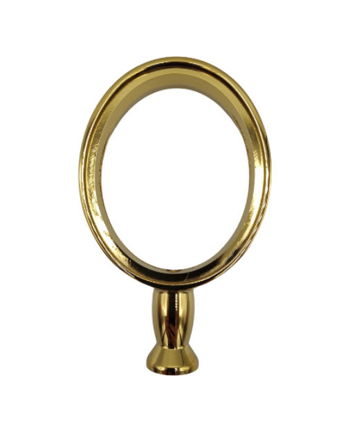 Topskilt QC, oval, forgyldt