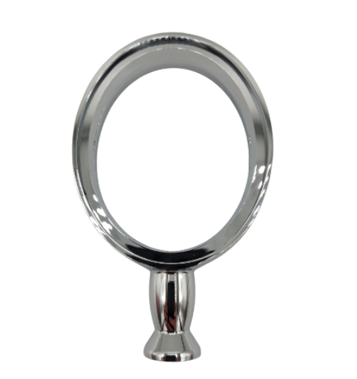Topskilt, oval, krom