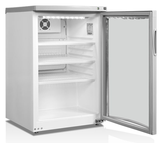 Display køleskab - buet glasdør, vendbar